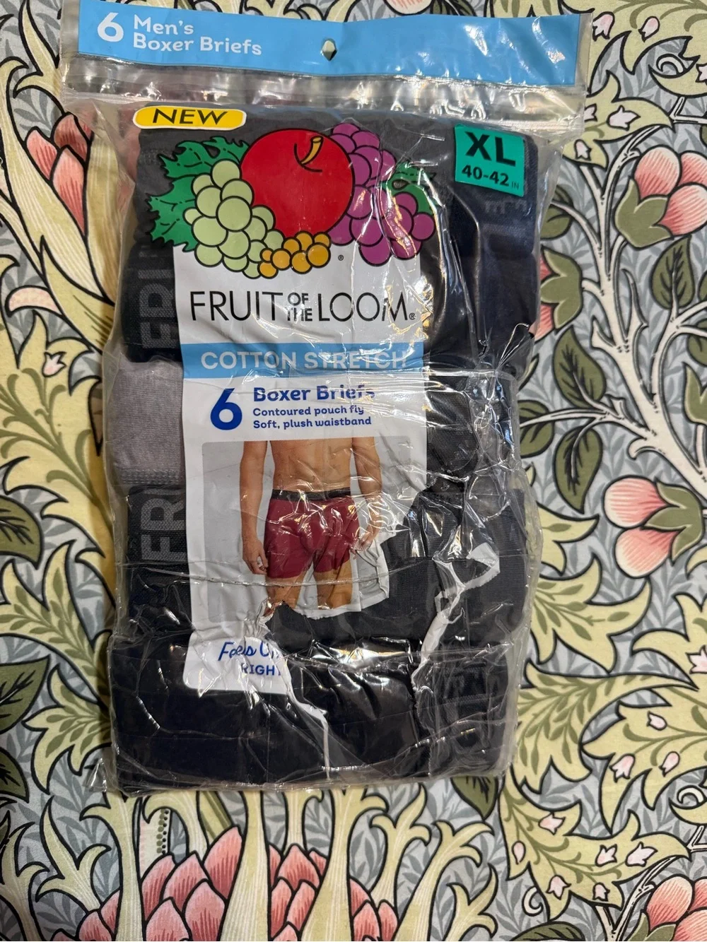Fruit of the Loom Boys' Black Cotton Stretch Boxer Briefs - 6 Pack Only 5pcs!!!